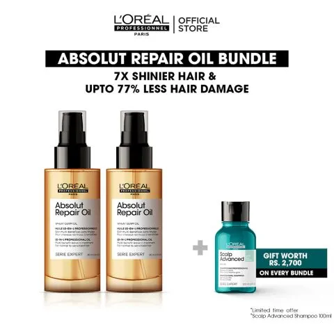 L'Oreal Professionnel Absolut Repair Hair Serum 90mlx2, Bundle Offer